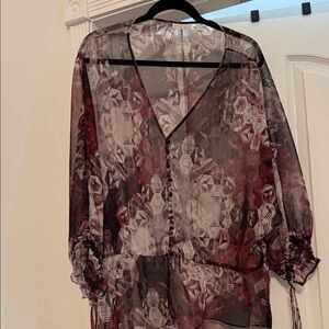 Sheer Geometric Patterned Top